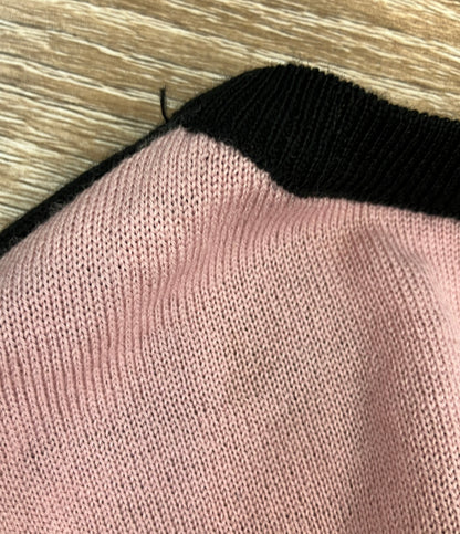 Salvatore Ferragamo 長袖ニット カラーブロック 赤 ピンク 白 レディース SIZE M サルヴァトーレフェラガモ