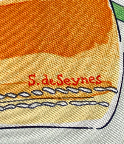 エルメス スカーフ シルク100% カレ90 Le jeu des petits bonheurs レディース HERMES