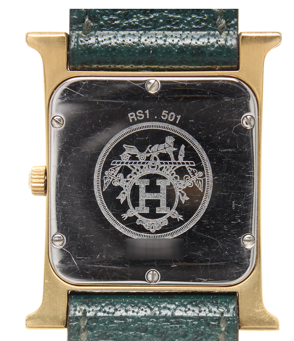 HERMES 腕時計 Hウォッチ ラムサス クオーツ ホワイト RS1.501 レディース エルメス