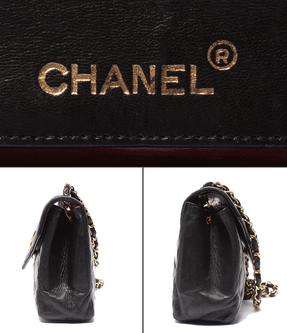 CHANEL チェーンショルダーバッグ シングルチェーン シングルフラップ ゴールド金具 ラムスキン 0番台 マトラッセ レディース シャネル