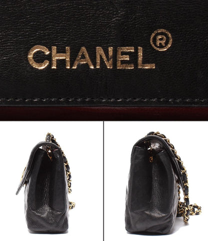 CHANEL チェーンショルダーバッグ シングルチェーン シングルフラップ ゴールド金具 ラムスキン 0番台 マトラッセ レディース シャネル