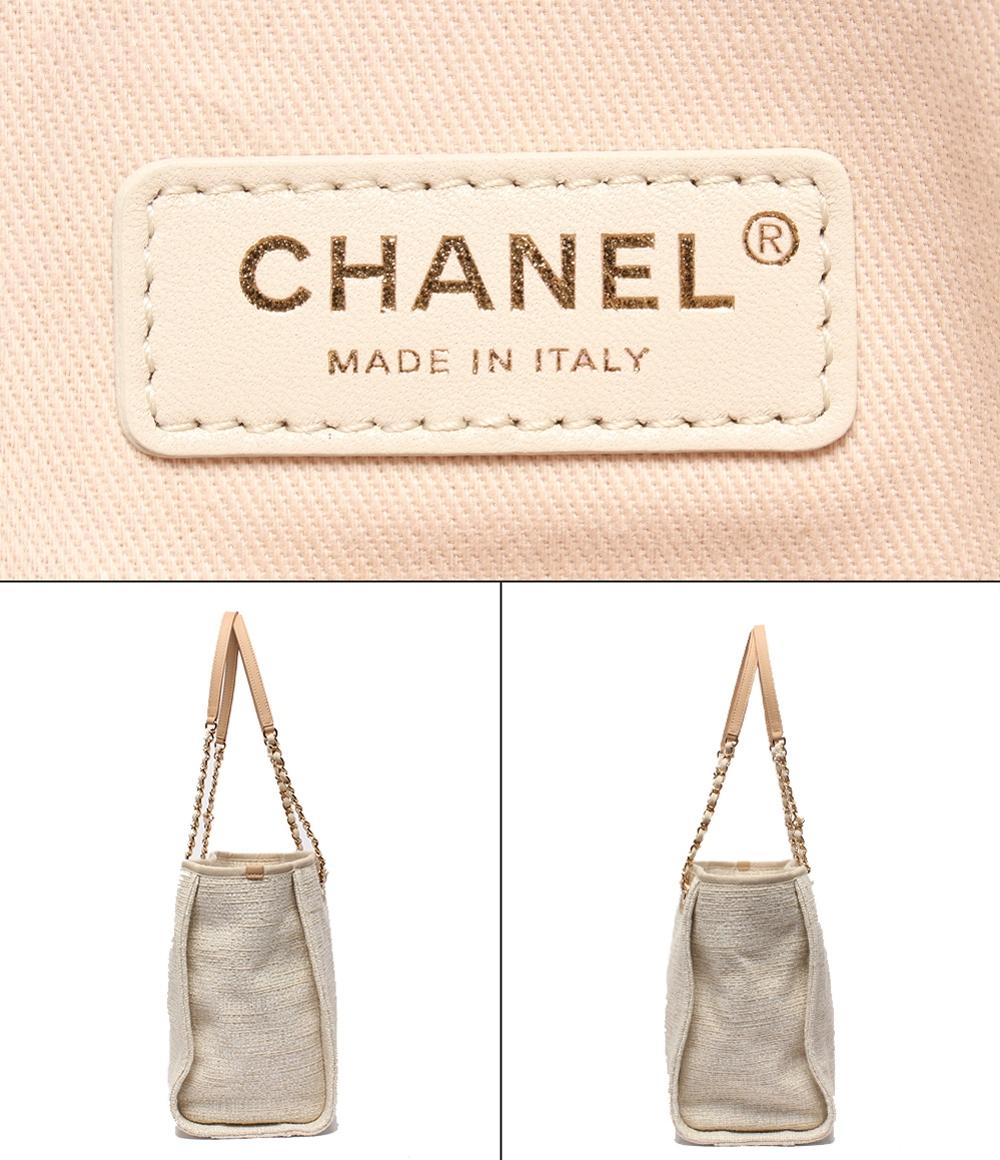 美品 CHANEL トートバッグ ショルダーバッグ 肩掛け ツイード ゴールド