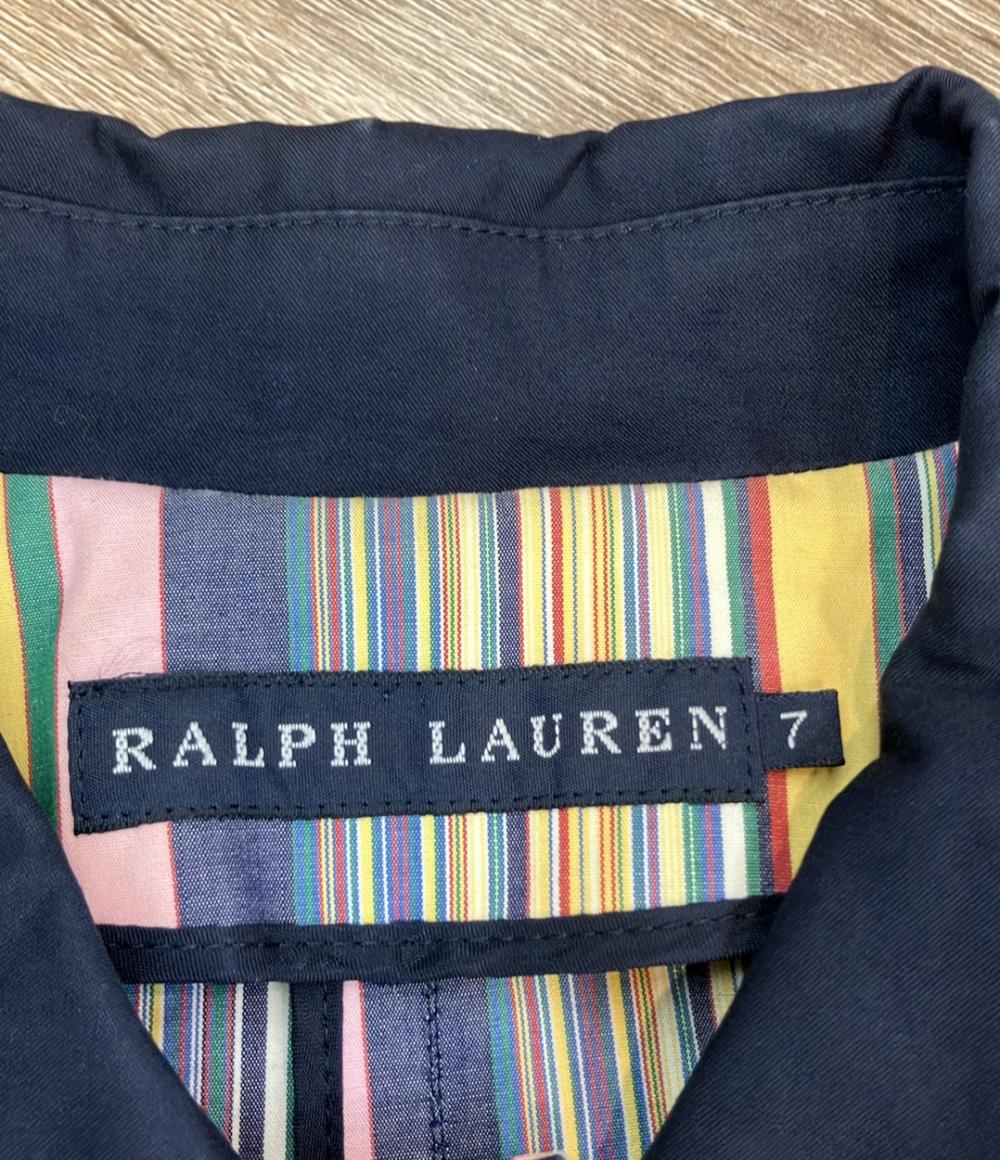 RALPH LAUREN ステンカラーコート 内側マルチカラーストライプ