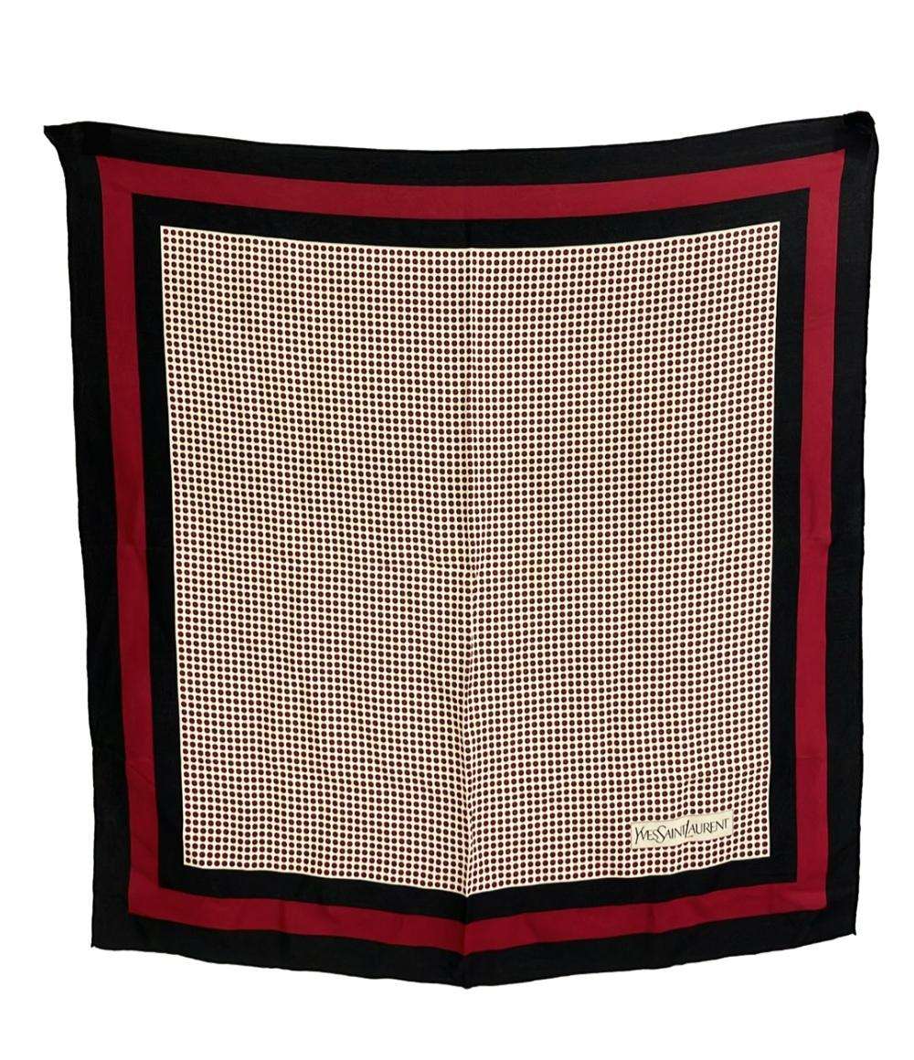 YVES SAINT LAURENT スカーフ シルク100% ドット柄 レディース メンズ イヴ・サンローラン