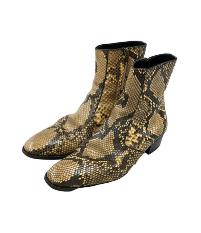 SAINT LAURENT ショートブーツ サイドジップ パイソン メンズ SIZE 43 (M) サンローラン