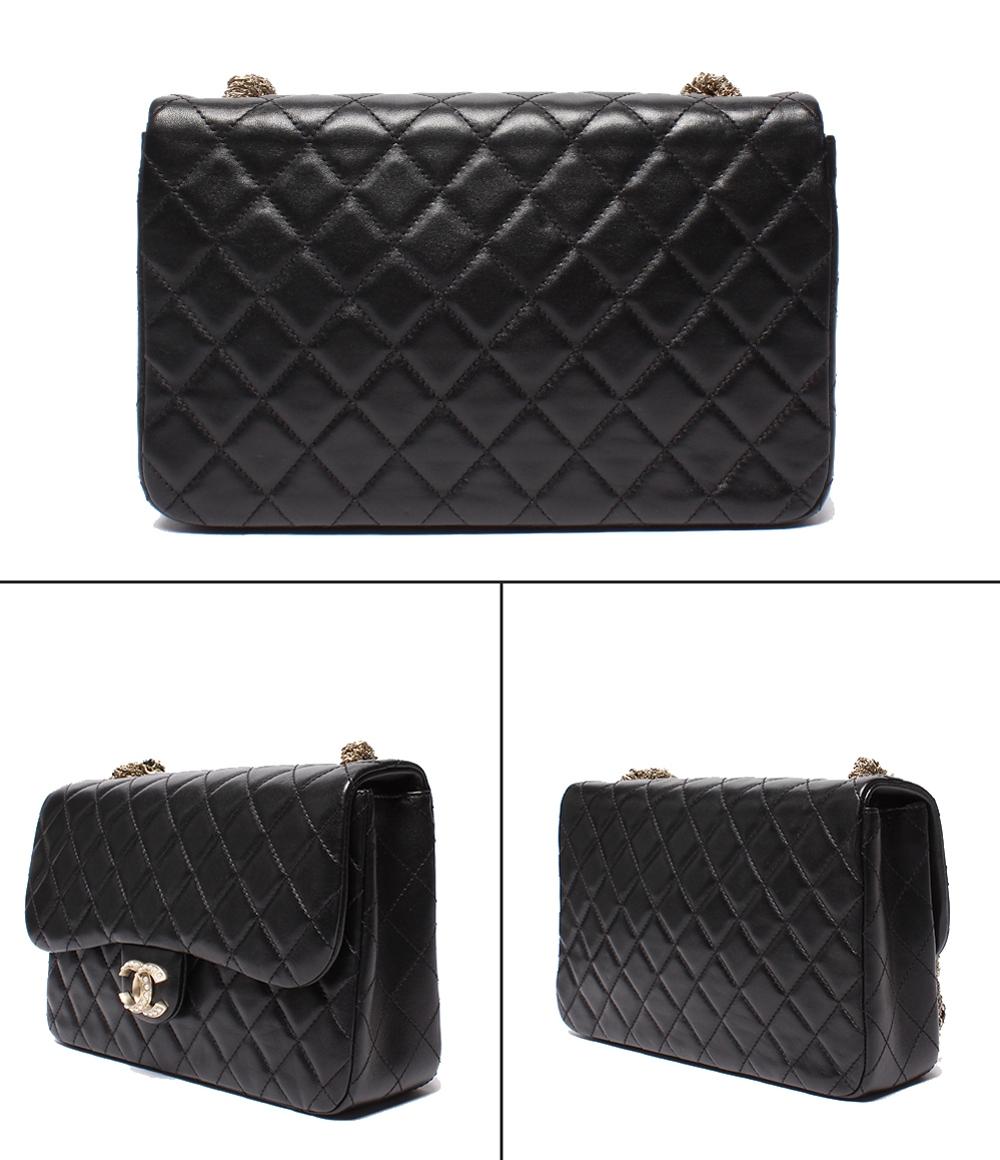 美品 CHANEL ショルダーバッグ ラムスキン マトラッセ ゴールド金具 フェイクパールチェーン ウエストミンスター レディース シャネル