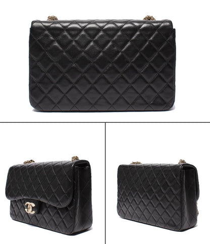 美品 CHANEL ショルダーバッグ ラムスキン マトラッセ ゴールド金具 フェイクパールチェーン ウエストミンスター レディース シャネル