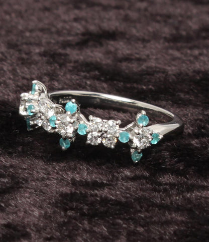 美品 TASAKI リング 指輪 Pt900 ダイヤ 0.32ct パライバトルマリン レディース SIZE 9号 タサキ