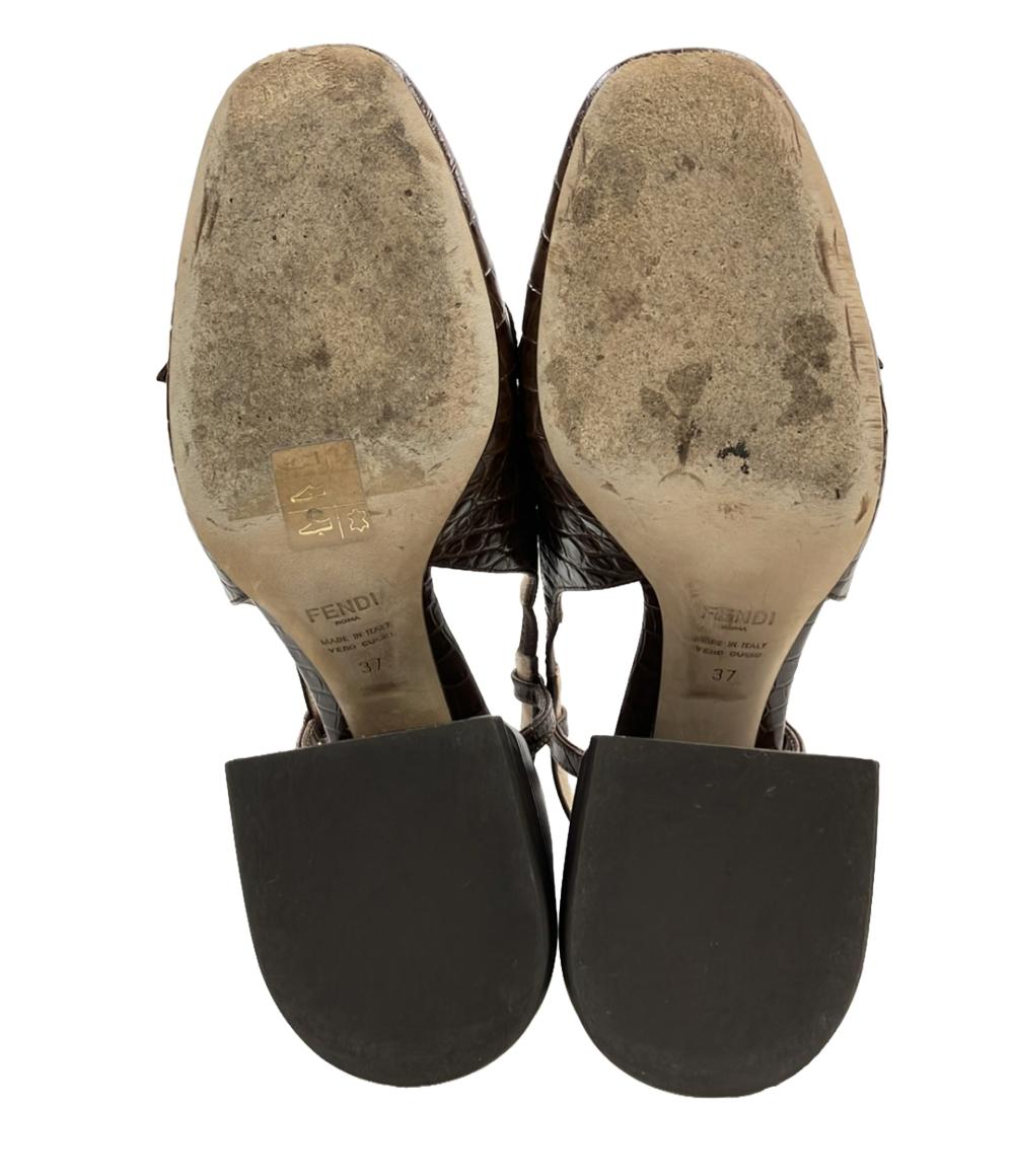 フェンディ サンダル パンプス クロコダイル柄 レディース SIZE 37 (L) FENDI