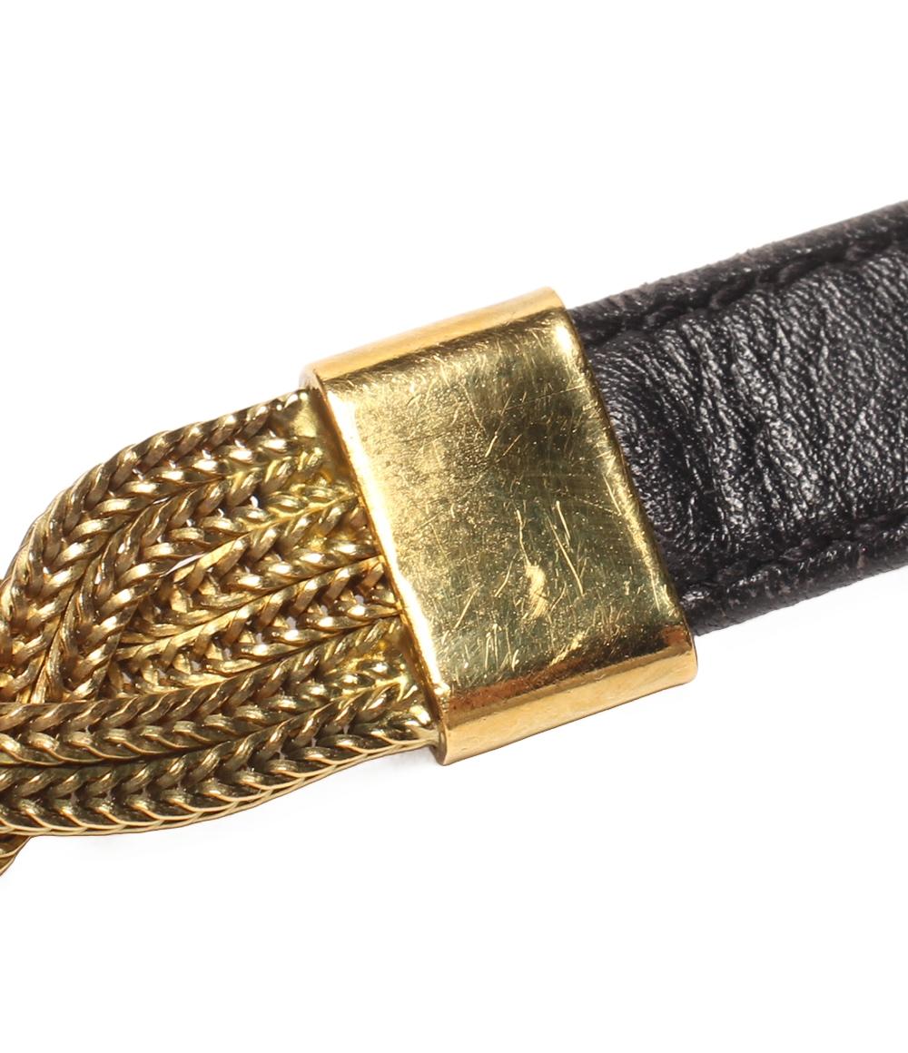 【極美品】シャネル チェーンバックル ベルト ココマーク ゴールド金具 レザー CHANEL レザー チェーンベルト COCO COIN ゴールド金具 レディース