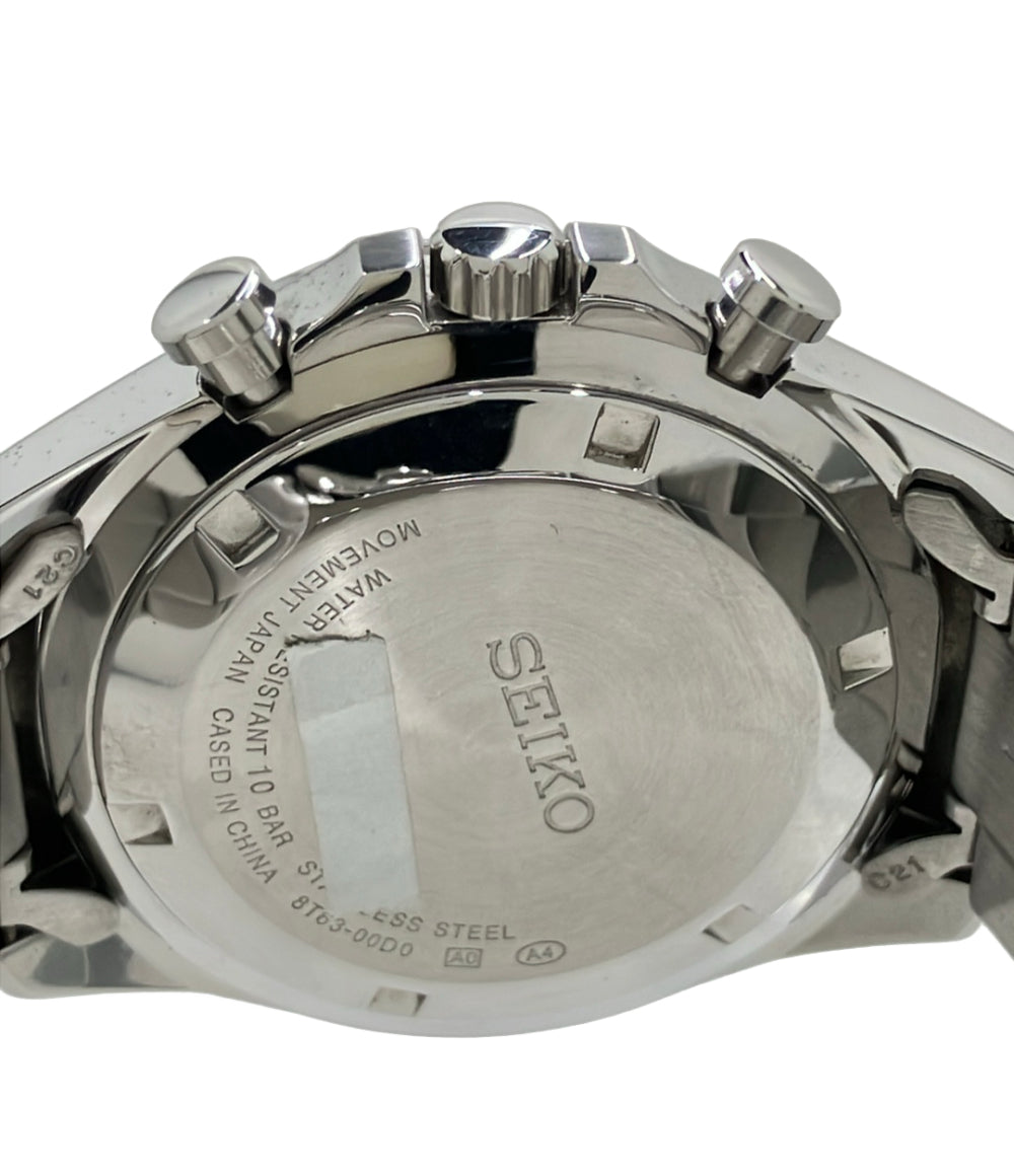 SEIKO 腕時計 クオーツ ネイビー 8T63-00D0 メンズ セイコー