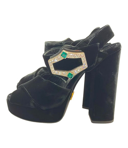 PRADA プラットフォームサンダル ベルベット レディース SIZE 35 1/2 22.5(cm) プラダ