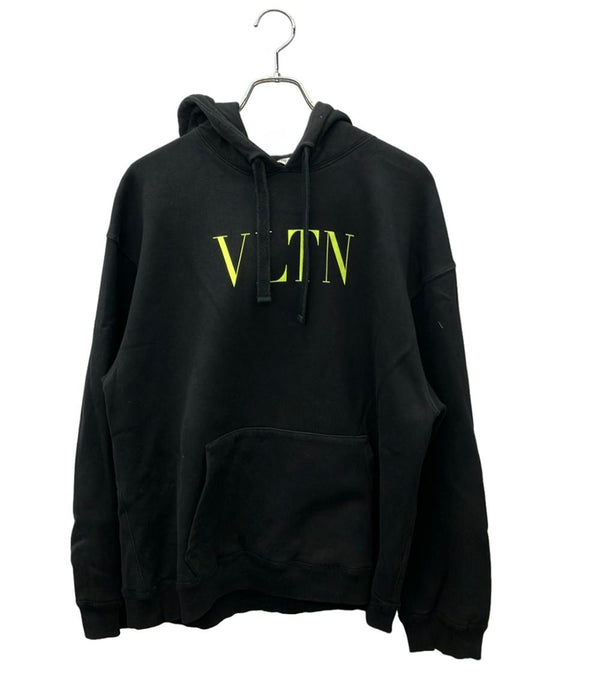 VALENTINO スウェットパーカー VLTN ロゴプリント ネオンカラー 長袖 20AW UV3MF14F3TV メンズ ユニセックス SIZE L ヴァレンティノ