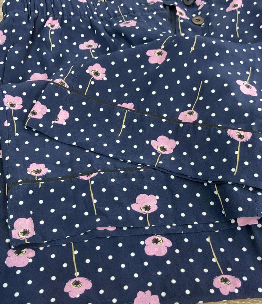 Miu Miu 花柄 ドット柄パンツ シルク100% 七分丈 レディース SIZE 38 (M) ミュウ ミュウ