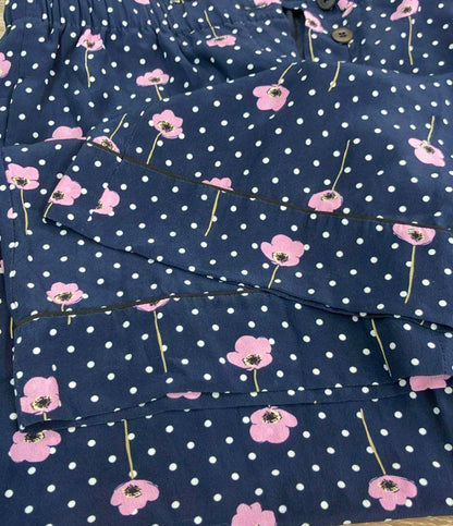 Miu Miu 花柄 ドット柄パンツ シルク100% 七分丈 レディース SIZE 38 (M) ミュウ ミュウ