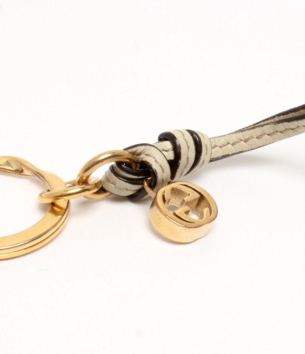 GUCCI チャーム キーリング レザー GG インターロッキング ユニ