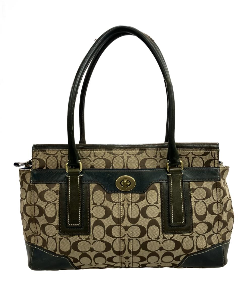 COACH トートバッグ ハンドバッグ ハンプトンズ キャリーオール シグネチャー 11063 レディース コーチ