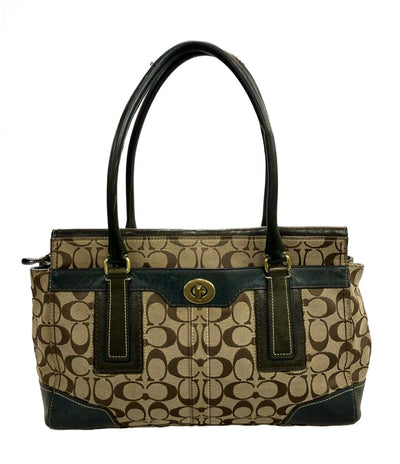 COACH トートバッグ ハンドバッグ ハンプトンズ キャリーオール シグネチャー 11063 レディース コーチ