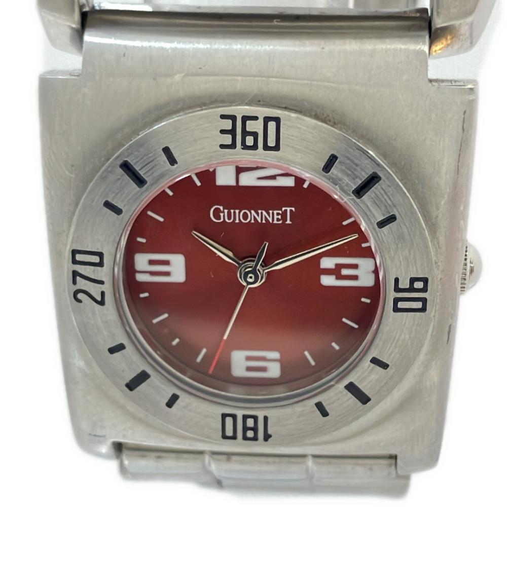GUIONNET 腕時計 クオーツ レッド BR401 メンズ ギオネ