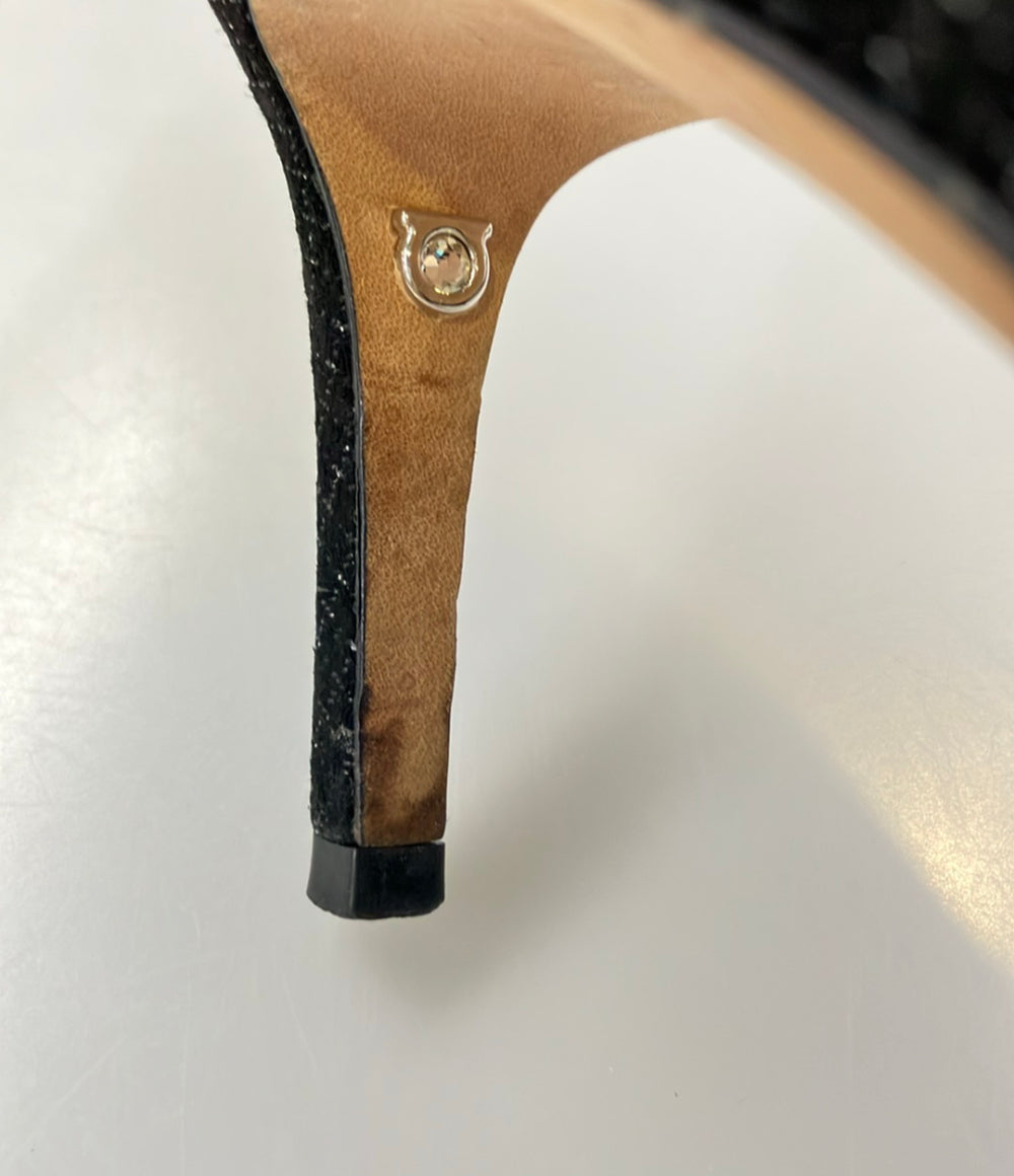 Salvatore Ferragamo パンプス チェック柄 ラメ レディース SIZE 7 D サルヴァトーレフェラガモ