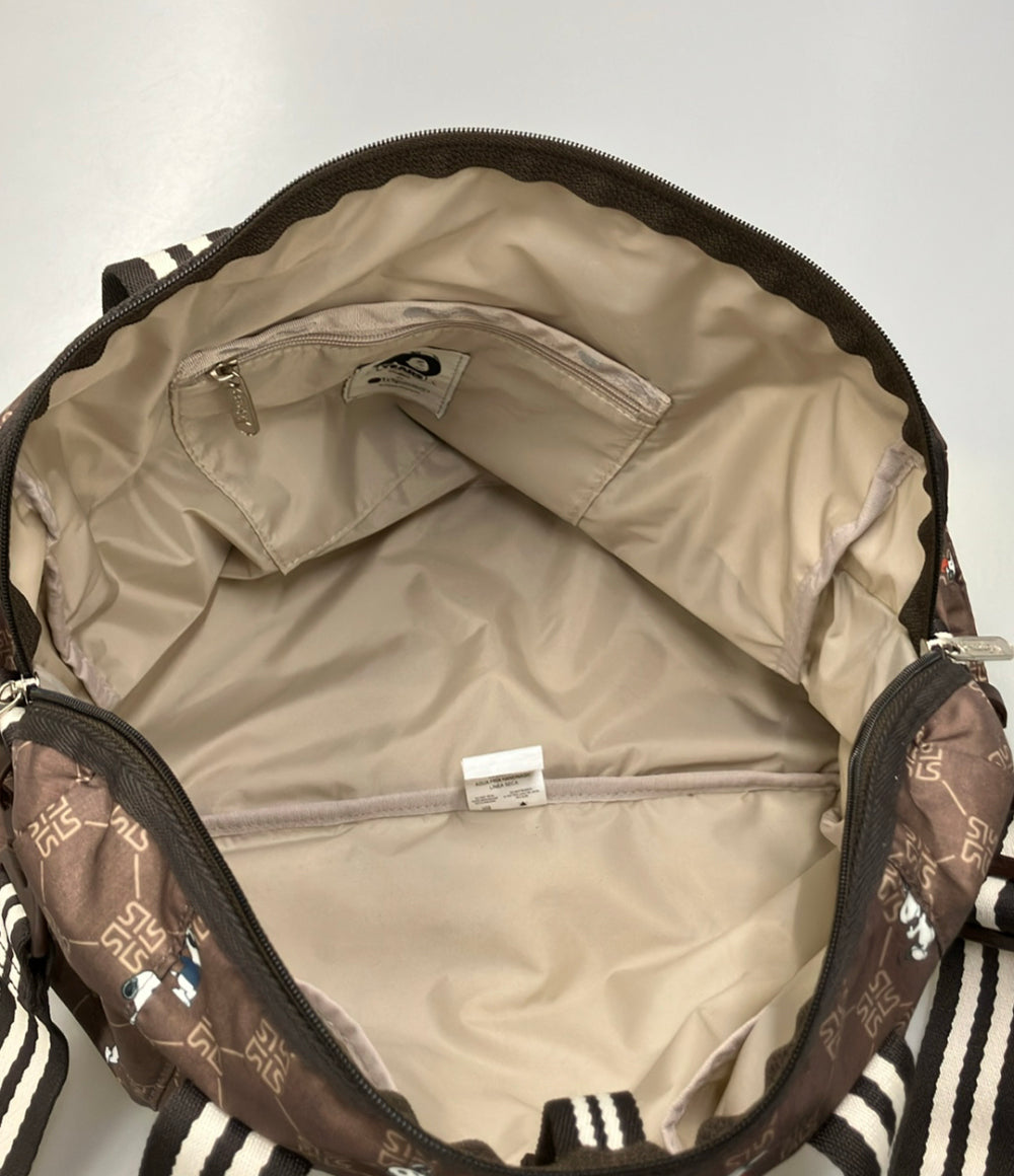 美品 LeSportsac SNOOPY ボストンバッグ トートバッグ ショルダーバッグ 2WAY 斜め掛け レディース レスポートサック スヌーピー
