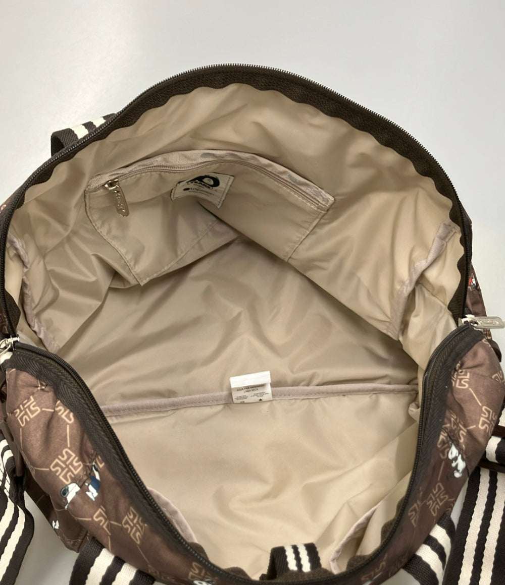美品 LeSportsac SNOOPY ボストンバッグ トートバッグ ショルダーバッグ 2WAY 斜め掛け レディース レスポートサック スヌーピー