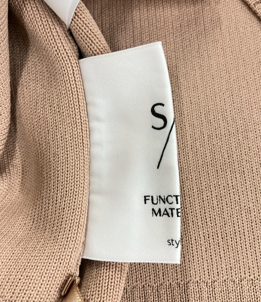 美品 ドロップショルダーVネックショートブラウス レディース SIZE F FUNCTIONAL MATERIAL LINE S/S