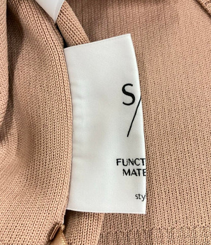 美品 ドロップショルダーVネックショートブラウス レディース SIZE F FUNCTIONAL MATERIAL LINE S/S