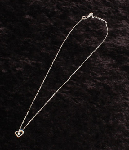 美品 4℃ ネックレス SV ダイヤ 1P ハートモチーフ レディース ヨンドシー