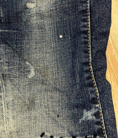 DSQUARED2 デニムパンツ ダークウォッシュ ペイント 破れ ヒゲ加工  tidy biker jeans メンズ SIZE 46 (S) ディースクエアード