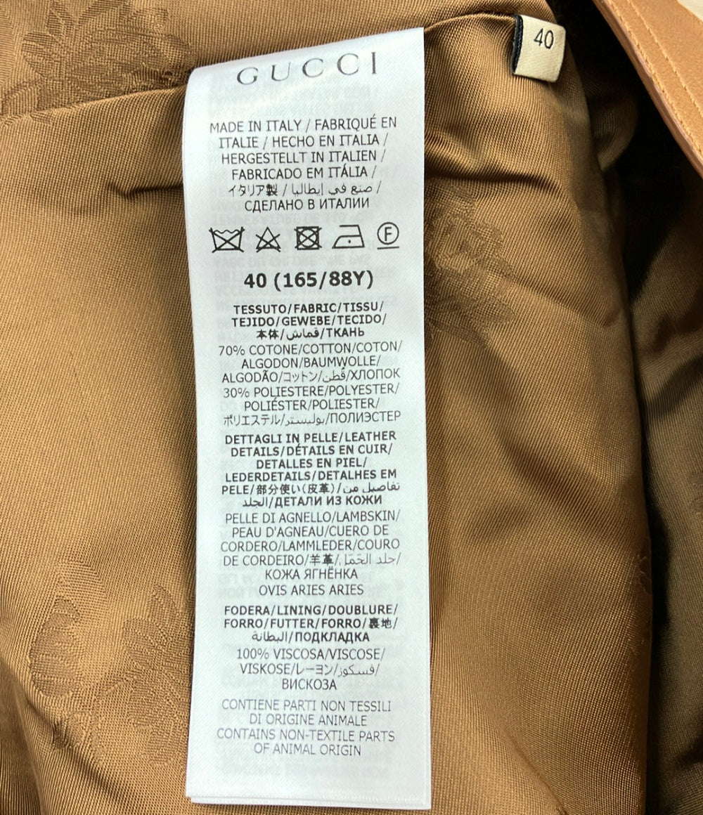 GUCCI レザージャケット GGキャンバス 681034 Z8AV6 レディース SIZE 40 (M) グッチ