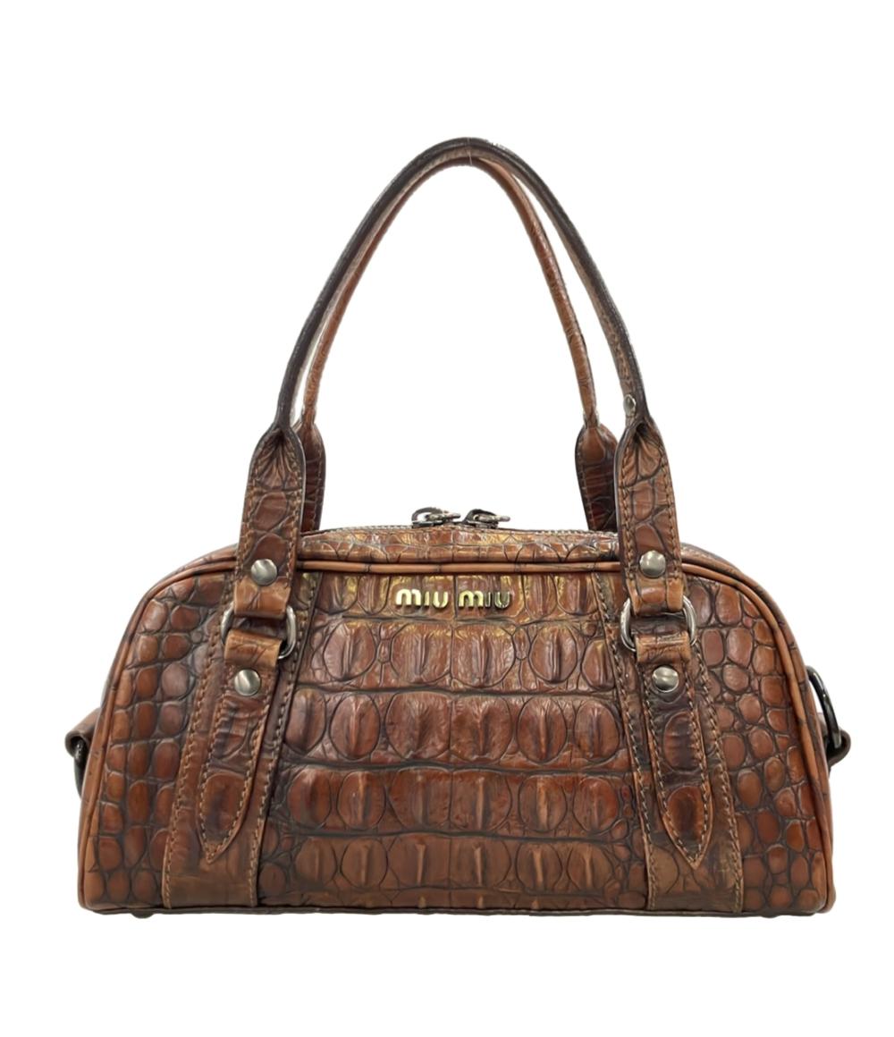 MIUMIU ハンドバッグ クロコ型押し レディース ミュウミュウ