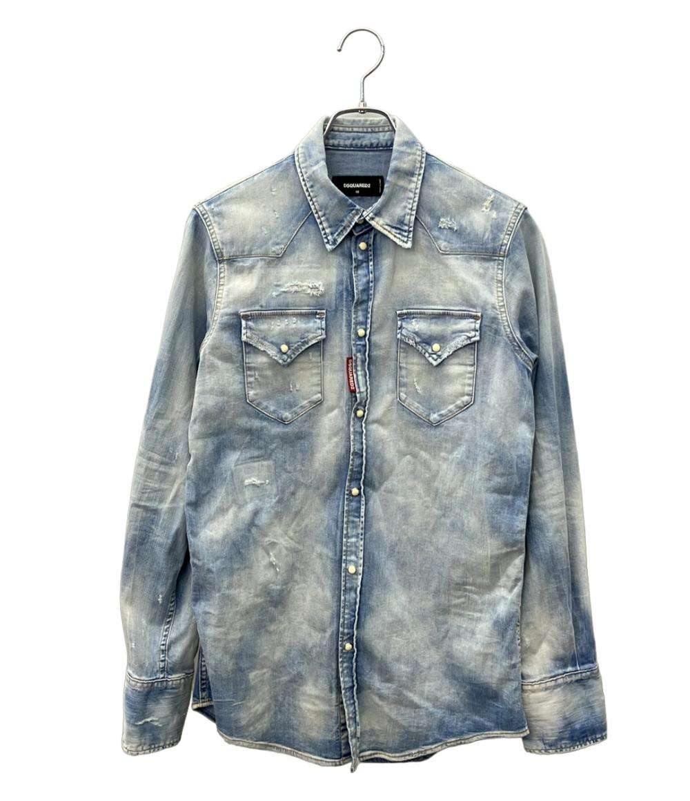 DSQUARED2 長袖 デニムシャツ ダメージ加工 メンズ SIZE 44 (S) ディー
