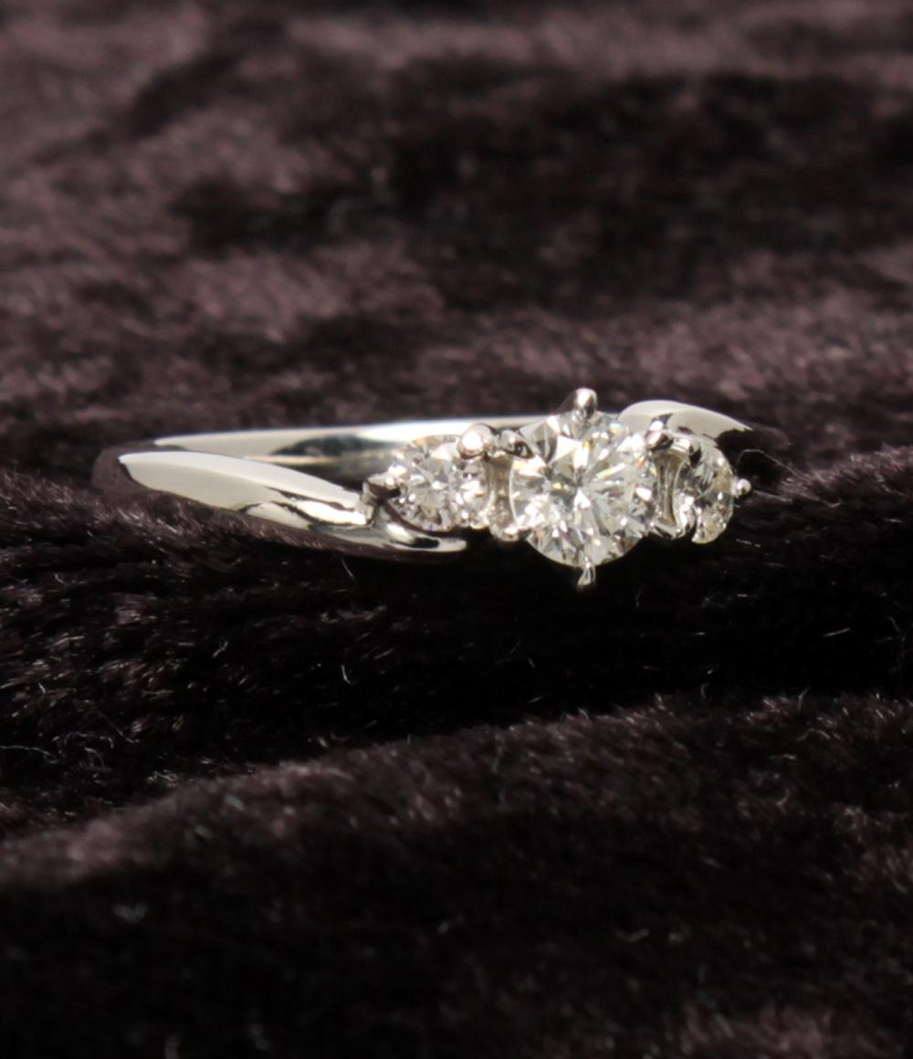 美品 リング 指輪 Pt900 ダイヤ 0.214ct ダイヤ 0.10ct レディース SIZE 7号