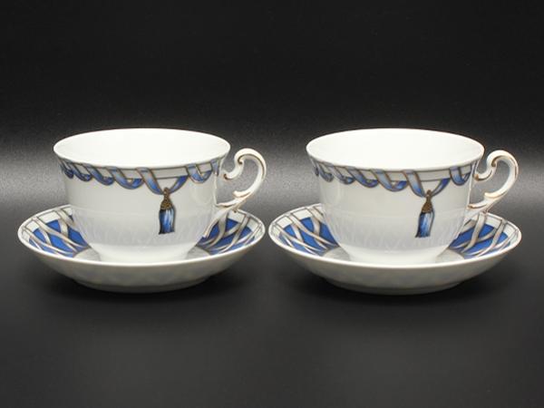 美品 リチャードジノリ カップ＆ソーサー 2客セット ペア フィオッコグレース Richard Ginori