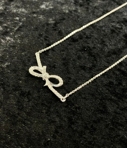 美品 スワロフスキー ネックレス リボンモチーフ レディース SWAROVSKI