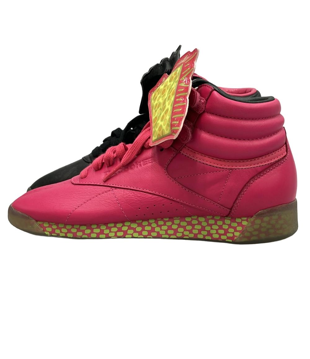 美品 Reebok ハイカットスニーカー × キース・ヘリング  フリースタイル HI INT R12 V53701 レディース SIZE 23.5 (M) リーボック