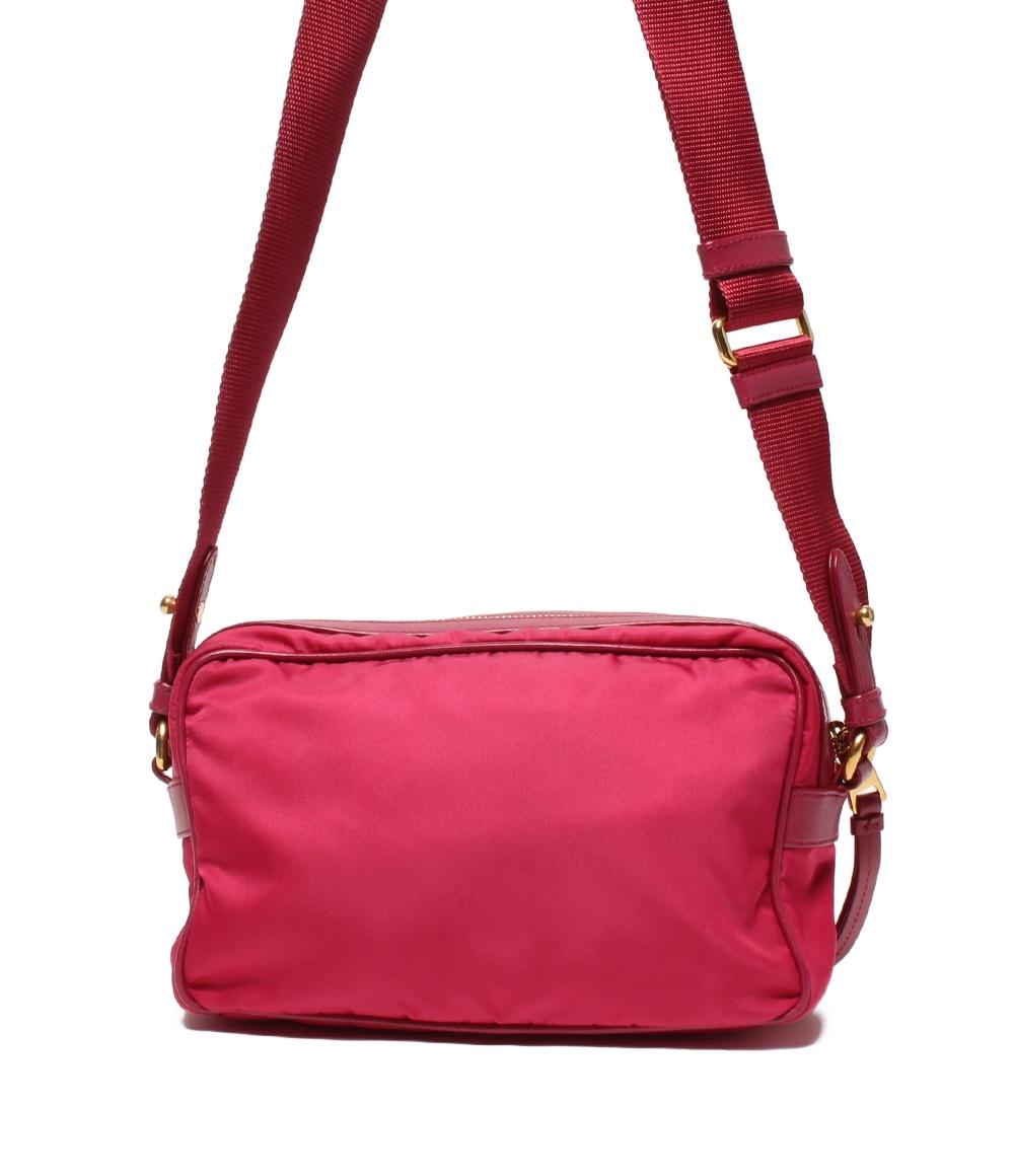 本物 プラダ PRADA テスート ショルダーバッグ ポシェット ナイロン ピンク 1BH089 Tessuto バッグ 中古 プラダ ショルダーバッグ 斜め掛け 1BH089 レディース PRADA – Rehello