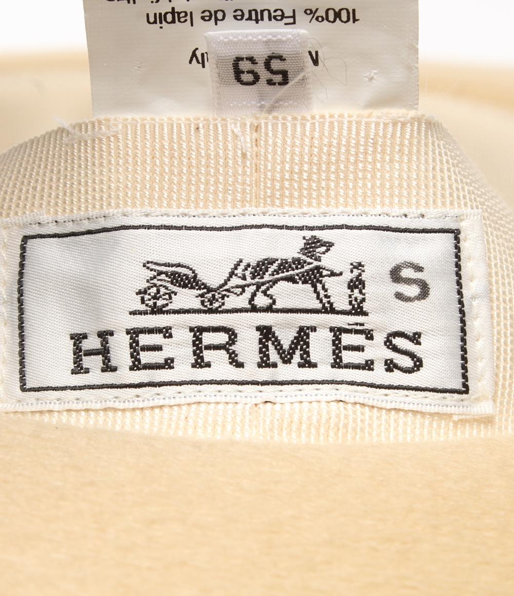 美品 HERMES ラビットフェルトハット カシミヤ100％ レディース SIZE 59 エルメス