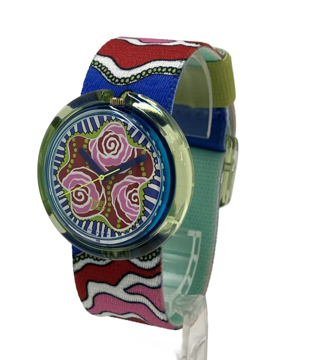 美品 スウォッチ 腕時計 クオーツ マルチカラー レディース Swatch