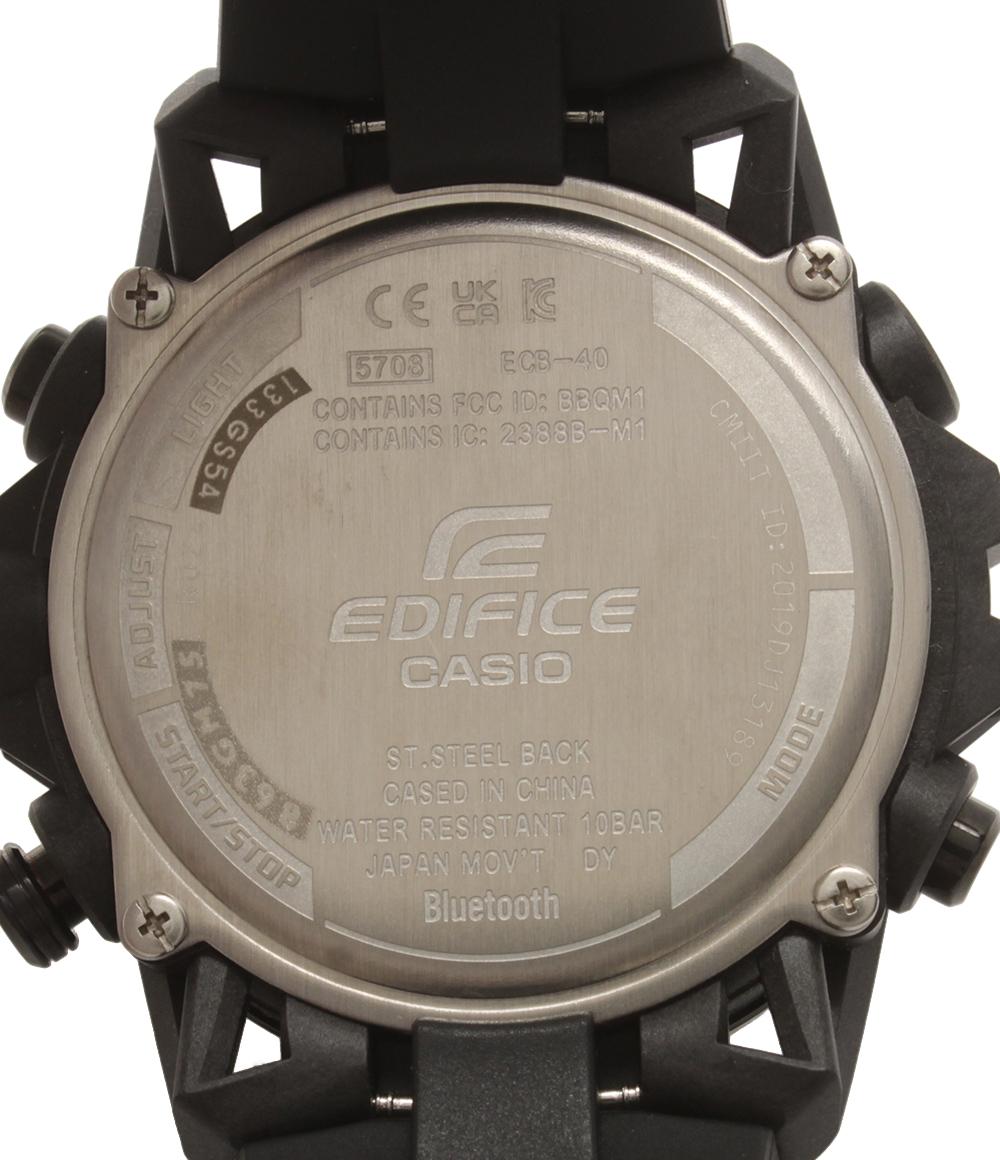 美品 CASIO 腕時計 エディフィス EDIFICE クオーツ ブラック ECB-40 メンズ カシオ