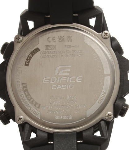美品 CASIO 腕時計 エディフィス EDIFICE クオーツ ブラック ECB-40 メンズ カシオ