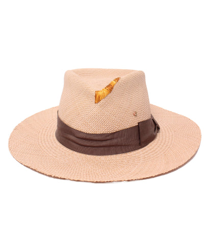 美品 SUPER DUPER 麦わら帽子 パナマハット Dedalo Panama Large linen メンズ スーパーデューパー