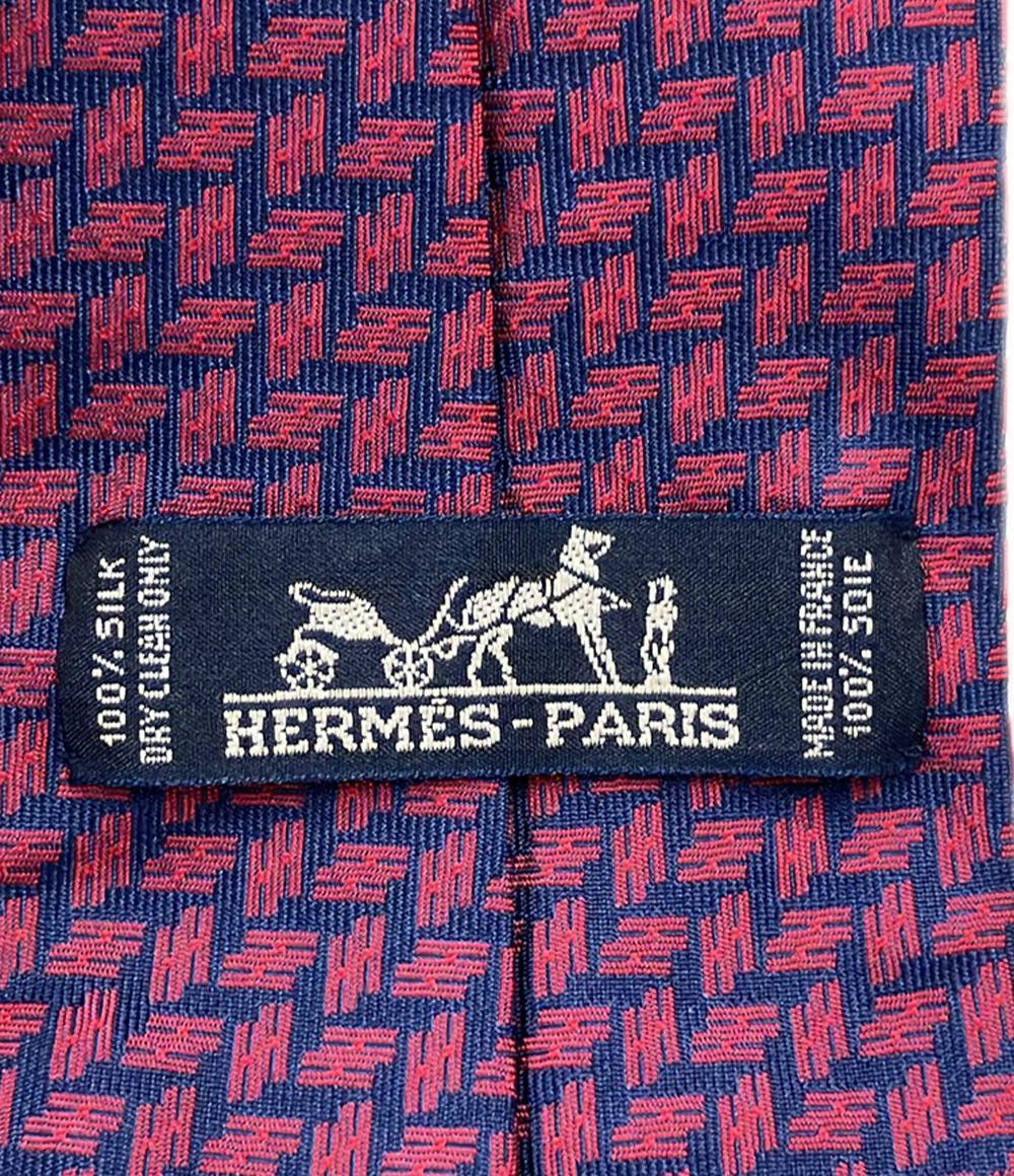 HERMES ネクタイ シルク100% メンズ エルメス