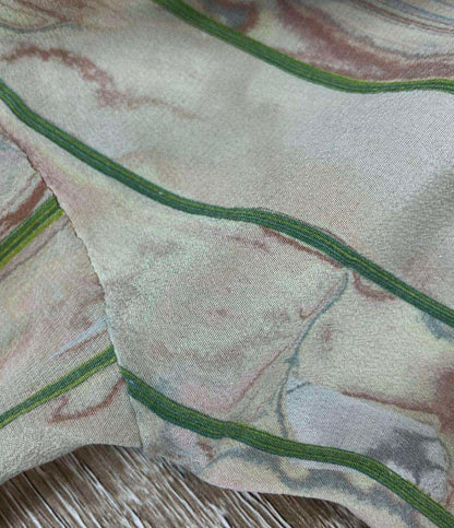 Mame Kurogouchi 長袖ワンピース シルク100% Marble Print Silk Shirt Dres MM22PS-DR704 レディース SIZE 2 (M) マメクロゴウチ