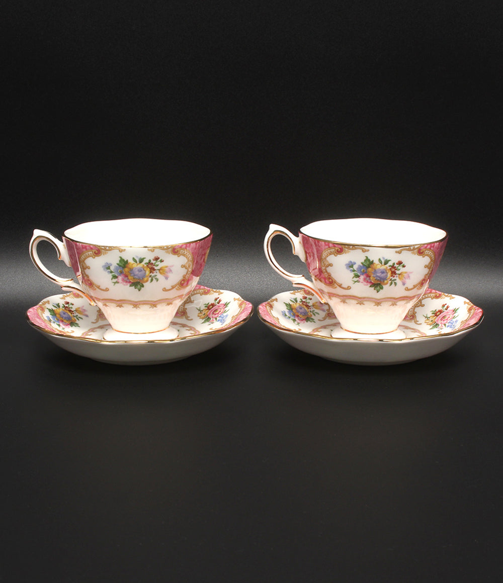 ROYAL ALBERT カップ＆ソーサー 2客セット ペア レディ カーライル ロイヤルアルバート