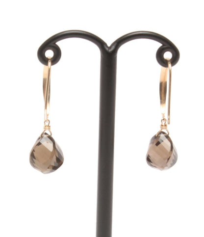 美品 ピアス K10 スモーキークォーツ レディース