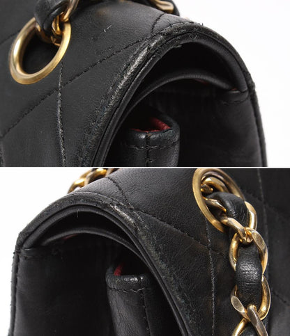 シャネル チェーンショルダーバッグ Ｗチェーン ダブルフラップ ゴールド金具 ラムスキン 0番台 マトラッセ27 レディース CHANEL