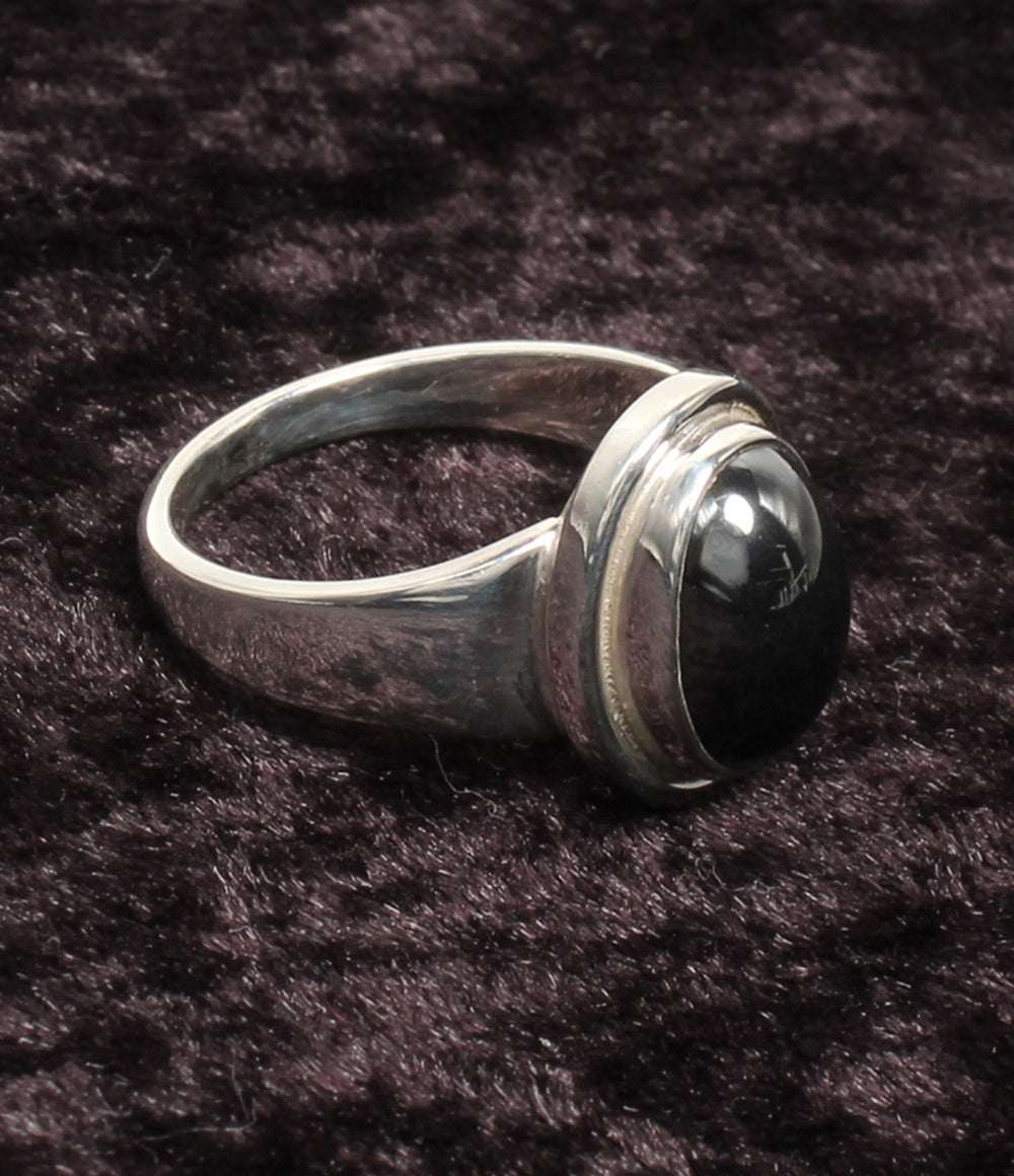美品 Georg Jensen リング 指輪 SV925 46B ヘマタイト レディース SIZE 19号 ジョージジェンセン