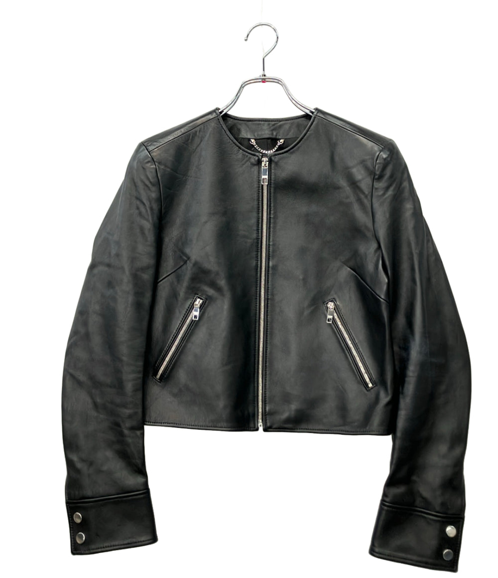 BOSS レザージャケット ノーカラー レディース SIZE DE34 (S) ボス